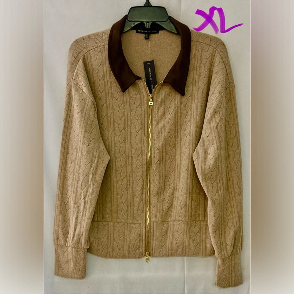 Adrienne Vittadini Tan and Brown Jacket